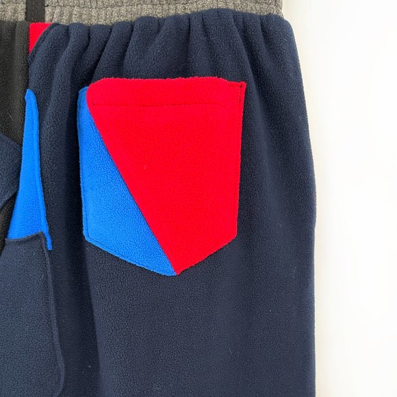 NWT Bethany Williams AW20 Multicolor "NRPF" Recycled Fleece Joggers sz M - Picture 4 of 8